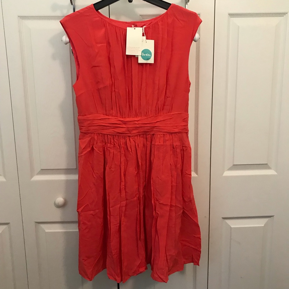 Boden Selina dress NWT us10 coral